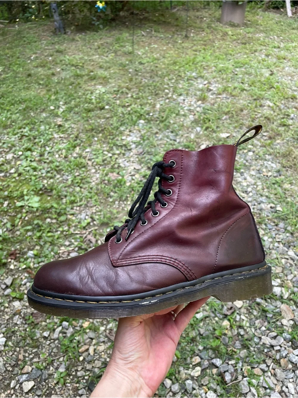 Dr Martens 1460 Pascal Burgundy Red Leather Combat Boots Size 11 Men’s